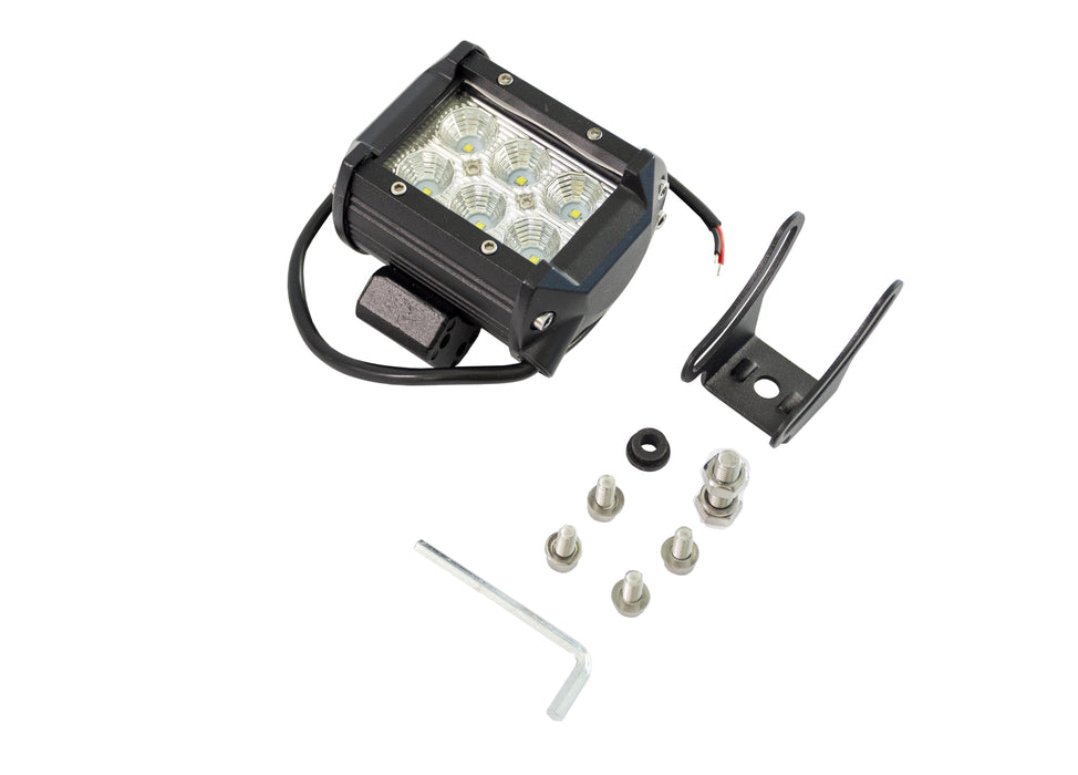 Work Light W 4"x H 4"x D 2" 18 Watts 9-32V 1800LM IP67 LED