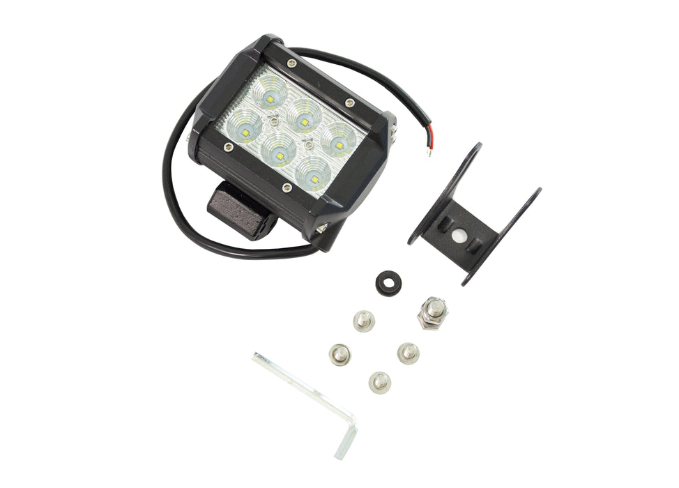 Work Light W 4"x H 4"x D 2" 18 Watts 9-32V 1800LM IP67 LED