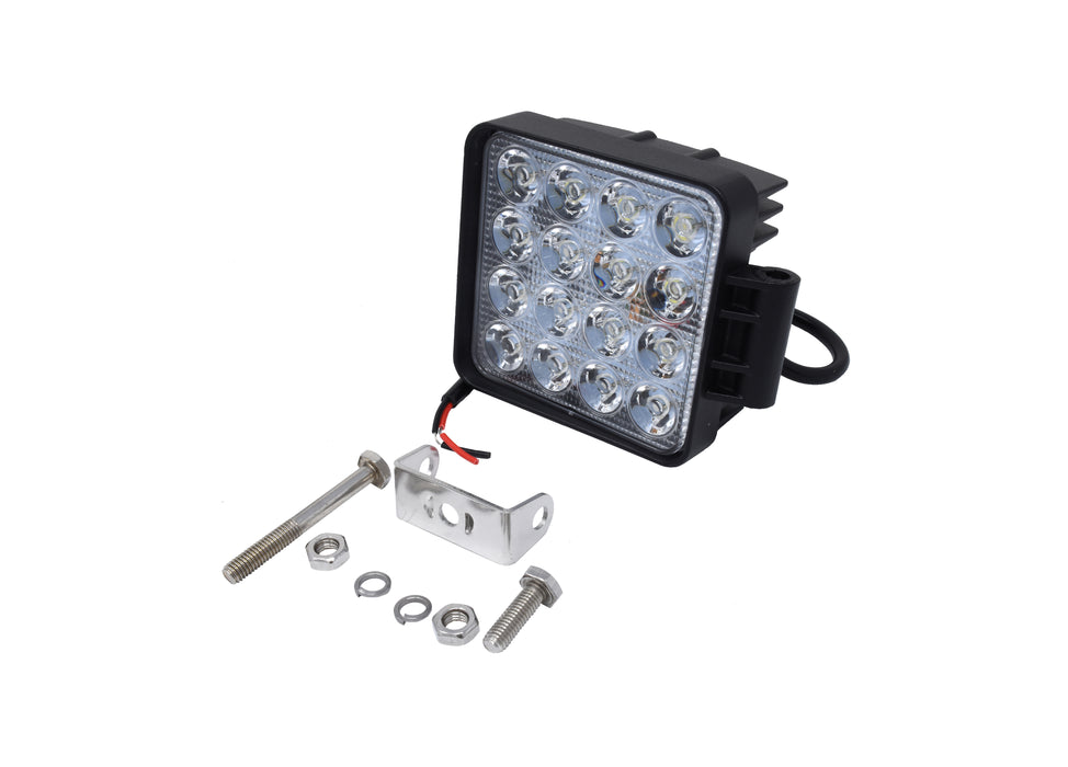 Square Work Light 16/LED 3W 4.5"x 4.25" IP 67 10-30V 3120Lmn