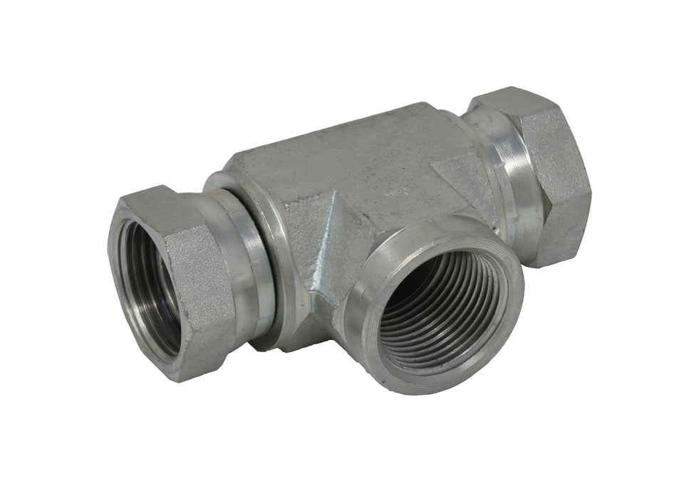 Female Tee 1/2" NPT 1/2"-14  X 1/2"-14 X 1/2"-14