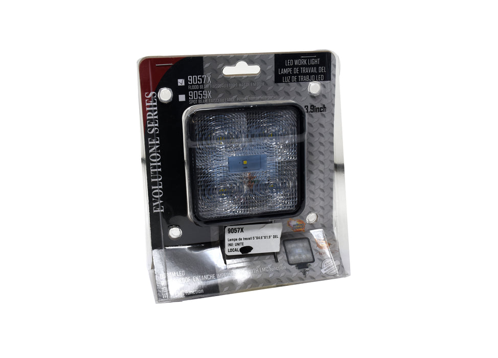 Square Sealed Flood Work LED Light 4"X 4"X 1.9" DEL 10-30V