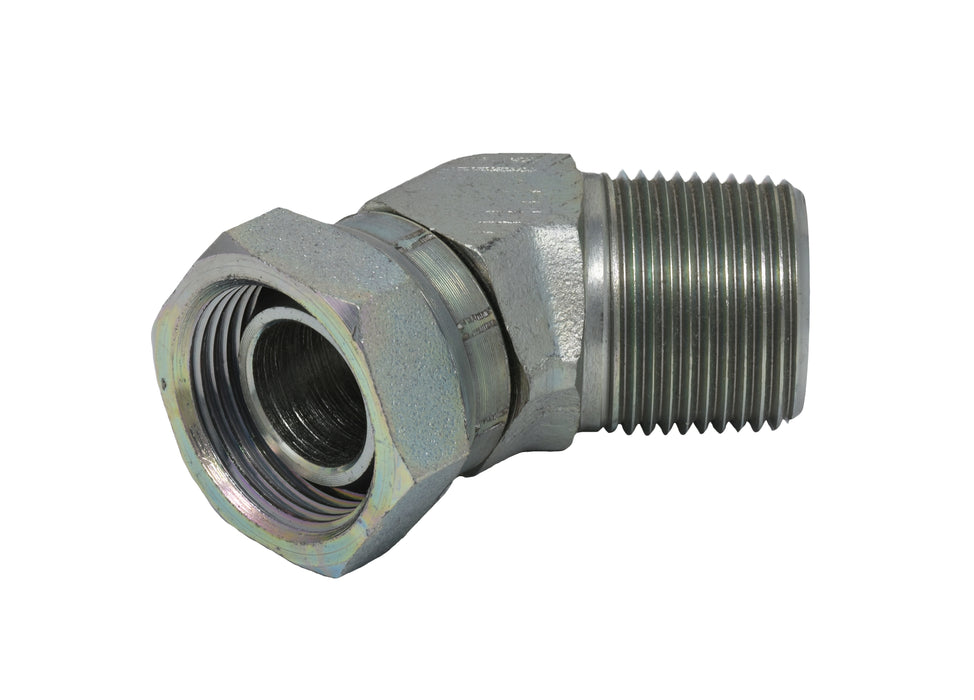 Male / Female 45° Elbow Swivel 3/8"-18 X 1/2"-14