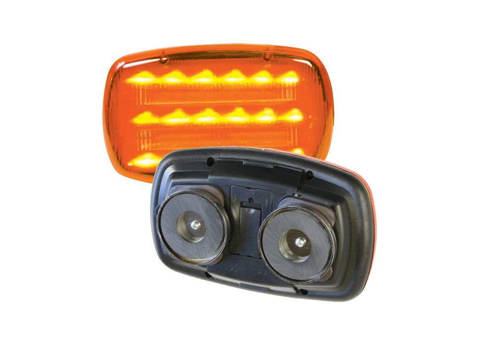 Battery portable LED warning light HEAVY DUTY AMBER C/W MAGNETIC BASE