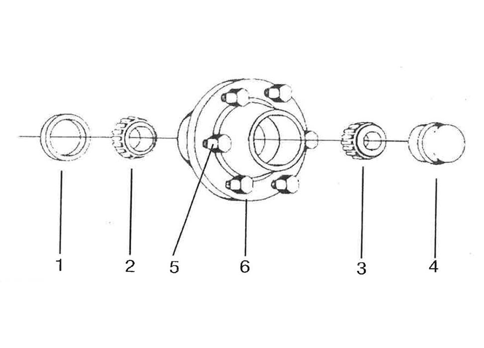 Hub Assembly 6 Bolts 1-3/4" Spindle 5000 Lbs (Spindle EMD5000)
