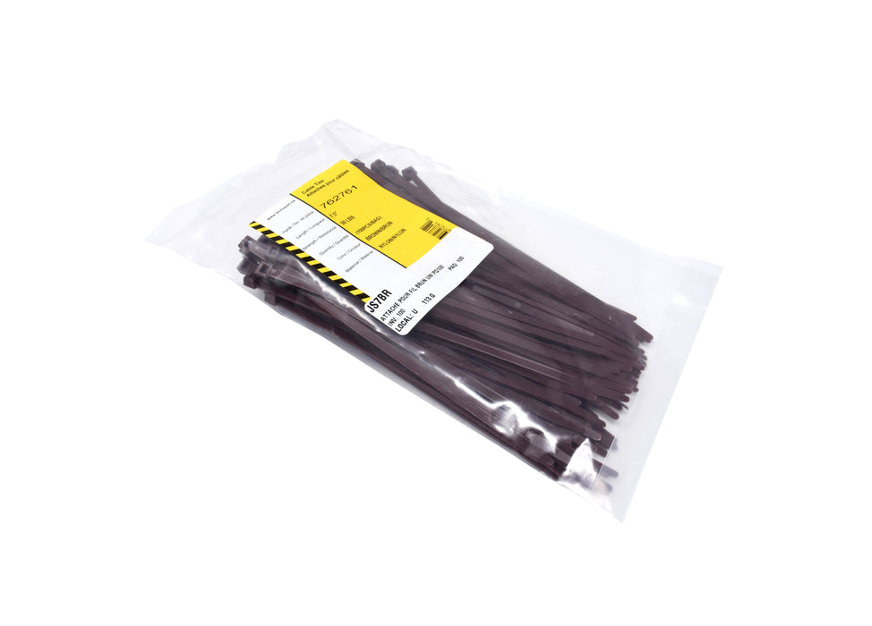 Cable Ties 7,5" X 0,187" 50LB Brown Pack/100