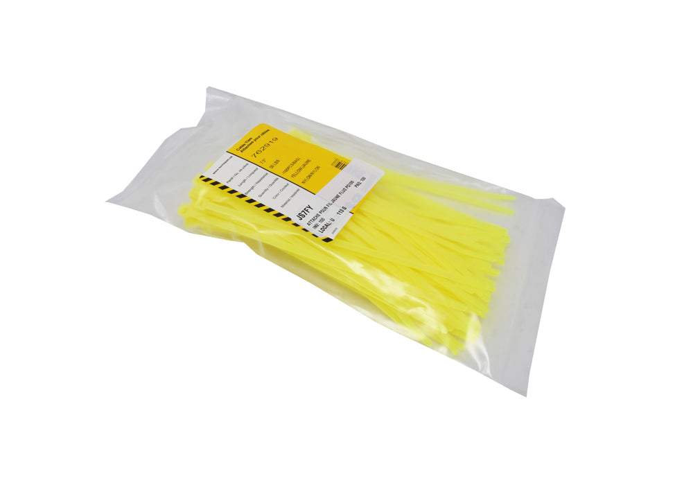 Cable Ties 7,5" X 0,187" 50LB Yellow Pack/100