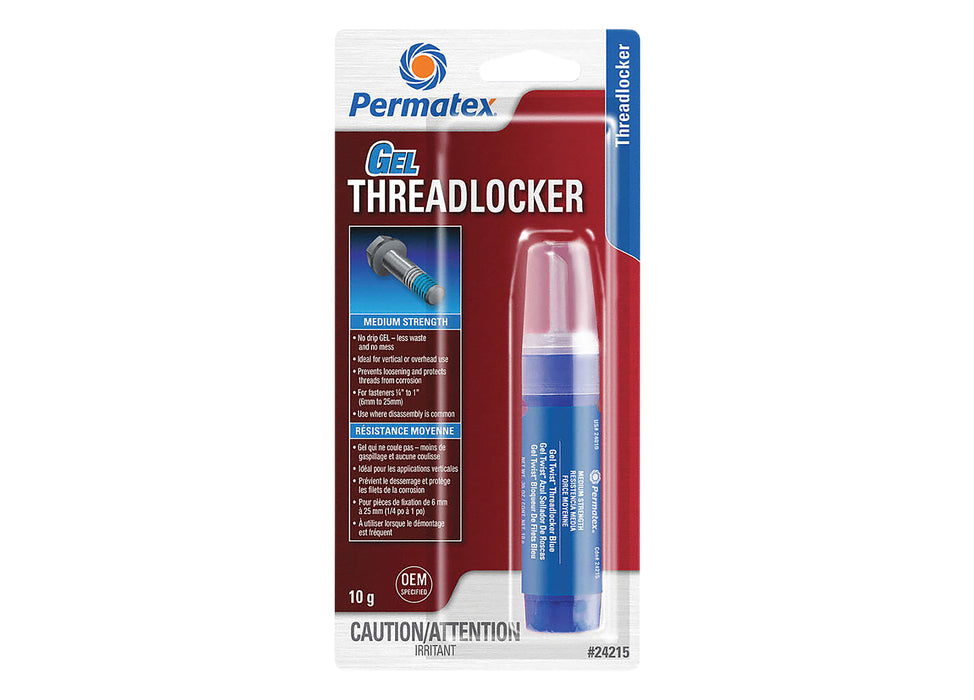 Blue gel twist threadlocker 10G. CARDED TUBE