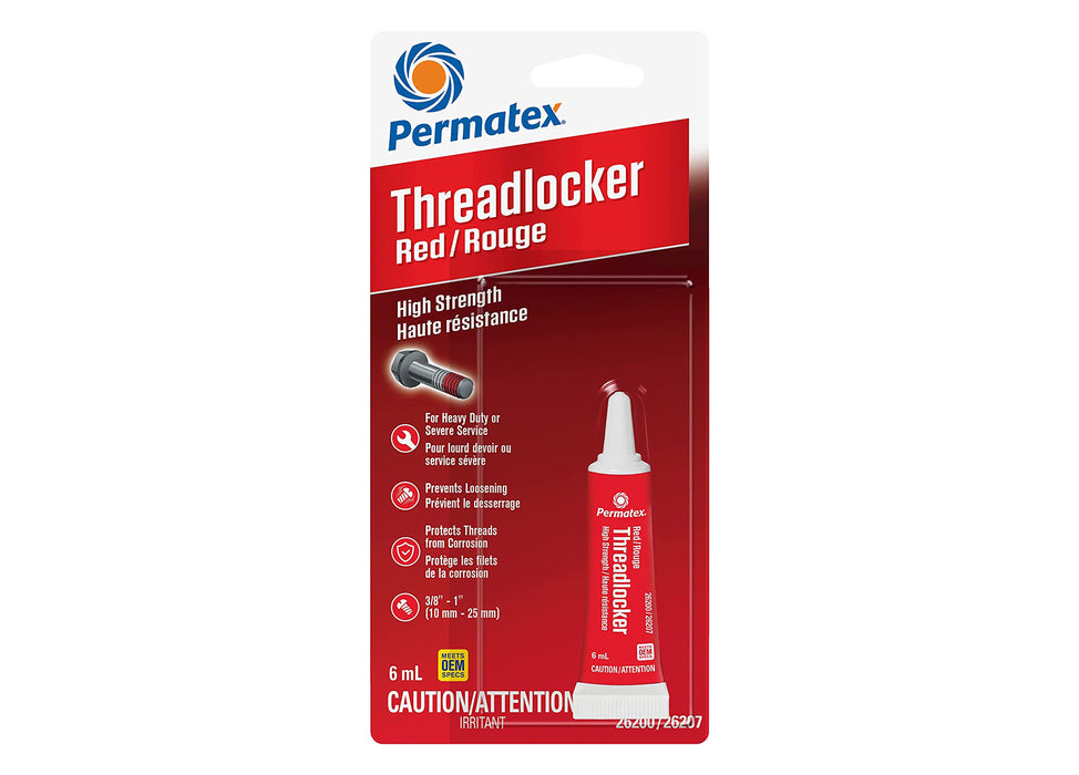 Red permanent strenght threadlock 6ML CARDED TUBE