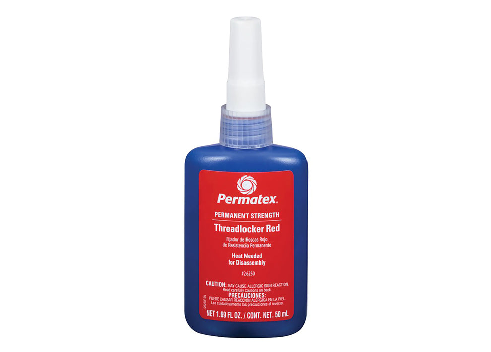 Red permanent strength threadlock. 50ML BOTTLE