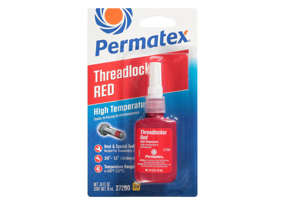 Red high strenght threadlocker 10ML CARDED BOTTLE